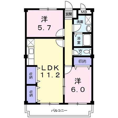 渚駅 徒歩15分 2階の物件間取画像